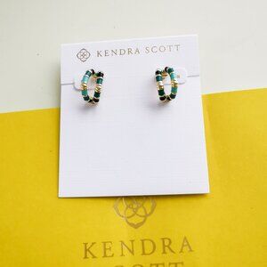 Kendra Scott Huggie Earring - Essie Gold Sea Green Mix
